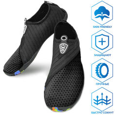 Акція на Аквашузы жіночі VelaSport (Розмір 38-39) тапочки для моря, 23,5 див. Унісекс взуття Коралки Чорні від Rozetka