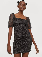 Акція на Плаття коротке літнє жіноче H&M 0921447 XS Чорне від Rozetka