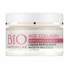 Акція на Антивіковий крем для обличчя та шиї Phytorelax Laboratories Age Collagen Anti-Aging Plumping Face & Neck Cream із колагеном та пептидами, 50 мл від Eva