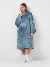 Акція на Худі-плед унісекс теплий зимовий BARWA garments 0346 One Size Морська хвиля від Rozetka