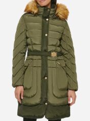 Акція на Куртка демісезонна довга з капюшоном жіноча Guess 851953075 M Зелена від Rozetka