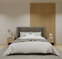 Акція на Комплект постільної білизни Delight Двоспальний 175х210 см Luxury Grey Страйп-сатин від Rozetka