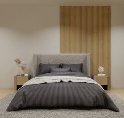 Акція на Комплект постільної білизни Delight Євро 200х220 см Luxury Graphite Страйп-сатин (Stripe_satin_graphite_2,5) від Rozetka