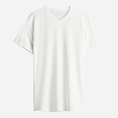 Акція на Футболка бавовняна довга чоловіча H&M 5425330wer 2XL Біла від Rozetka
