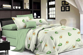 Акція на Комплект постельного белья SoundSleep Avocado бязь молочный Двуспальный комплект від Podushka