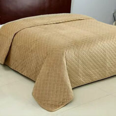 Акція на Покрывало стеганое Velvet Dutch Romb Beige Soho 200х220 см від Podushka