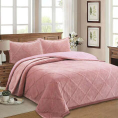 Акція на Покрывало стеганое Velur Pink Soho 200х230 см від Podushka
