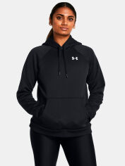 Акція на Худі тепле жіноче Under Armour Ua Armour Fleece Hoodie 1386507-001 M Чорне від Rozetka