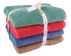 Акція на Набор махровых полотенец Colorful-2 Yesil-Gul-Royal-Kahve Hobby (4 шт) 50х100 см 4 шт від Podushka