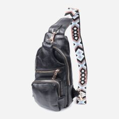 Акція на Сумка слінг через плече жіноча середня Vintage leather-22754 Чорна від Rozetka