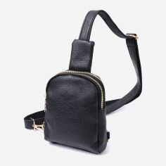 Акція на Сумка слінг через плече жіноча маленька Vintage leather-22784 Чорна від Rozetka