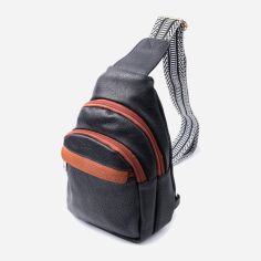 Акція на Сумка слінг через плече жіноча середня Vintage leather-22787 Чорна від Rozetka