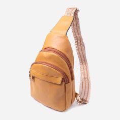 Акція на Сумка слінг через плече жіноча середня Vintage leather-22788 Жовта від Rozetka