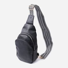 Акція на Сумка слінг через плече жіноча середня Vintage leather-22781 Чорна від Rozetka