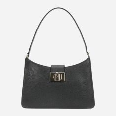 Акція на Сумка багет сідло жіноча з натуральної шкіри середня Furla 1927 M Shoulder Bag Soft WB01154HSF000O6000 Чорна від Rozetka