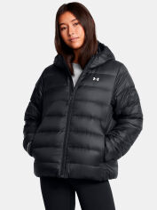 Акція на Куртка демісезонна коротка з капюшоном жіноча Under Armour Legend Down Hooded Jacket 1385852-001 XL Чорна від Rozetka