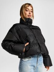 Акція на Куртка демісезонна коротка жіноча Converse 10026797-001 XS Чорна від Rozetka