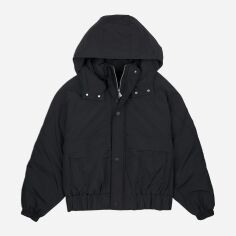 Акція на Куртка демісезонна коротка з капюшоном жіноча Converse 10026796-001 XS Чорна від Rozetka