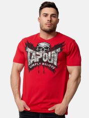 Акція на Футболка бавовняна довга чоловіча Tapout 940011-2507 M Червона з принтом від Rozetka