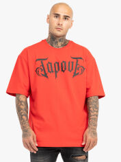 Акція на Футболка бавовняна довга чоловіча Tapout 940013-2514 S Червона з принтом від Rozetka