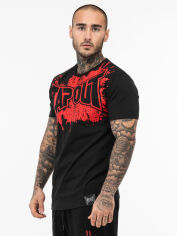 Акція на Футболка бавовняна довга чоловіча Tapout 940020-1503 2XL Чорна з принтом від Rozetka
