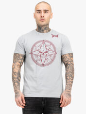 Акція на Футболка бавовняна довга чоловіча Tapout 940030-1570 XL Сіра з принтом від Rozetka