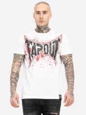 Акція на Футболка бавовняна довга чоловіча Tapout 940053-7536 XL Біла з принтом від Rozetka