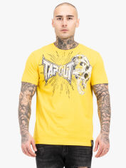 Акція на Футболка бавовняна довга чоловіча Tapout 940055-4100 2XL Жовта з принтом від Rozetka