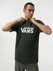 Акція на Футболка бавовняна довга чоловіча Vans VN0A7Y461ST1 M Зелена від Rozetka