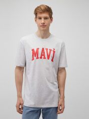 Акція на Футболка довга чоловіча Mavi M0611711-85438 XL Світло-сіра від Rozetka