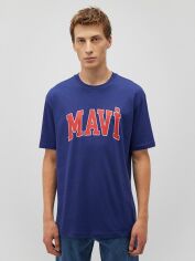 Акція на Футболка бавовняна довга чоловіча Mavi M0611711-70722 L Темно-синя від Rozetka