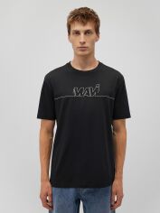 Акція на Футболка бавовняна довга чоловіча Mavi M0610254-900 XL Чорна від Rozetka