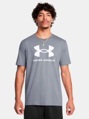 Акція на Футболка чоловіча Under Armour Ua Sportstyle Logo Update Ss 1382911-036 L Сіра від Rozetka
