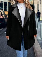 Акція на Пальто осіннє жіноче SHEIN GD-00082628 4XL Чорне від Rozetka