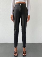 Акція на Штани зі штучної шкіри жіночі SHEIN GD-00084997 M Чорні від Rozetka