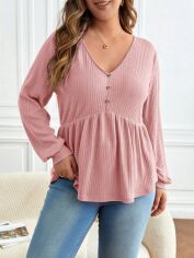 Акція на Блузка жіноча SHEIN GD-00083485 1XL Рожева від Rozetka