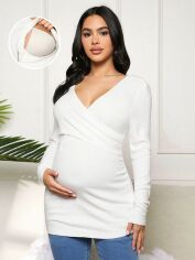 Акція на Блузка для вагітних жіноча SHEIN GD-00082530 2XL Біла від Rozetka