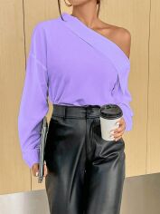 Акція на Блузка жіноча SHEIN GD-00087638 XS Фіолетова від Rozetka