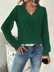 Акція на Блузка жіноча SHEIN GD-00088219 S Темно-зелена від Rozetka