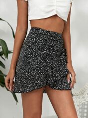 Акція на Спідниця міні літня жіноча SHEIN GD-00082395 XS Чорна з білим від Rozetka