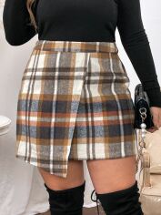 Акція на Спідниця міні осіння пряма жіноча SHEIN GD-00085648 1XL Різнобарвна від Rozetka