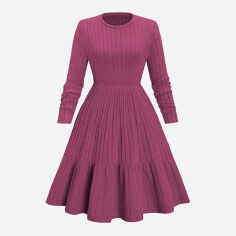 Акція на Сукня міді осіння жіноча SHEIN GD-00093567 1XL Темно-рожева від Rozetka