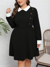 Акція на Сукня міді осіння жіноча SHEIN GD-00088858 2XL Чорна від Rozetka