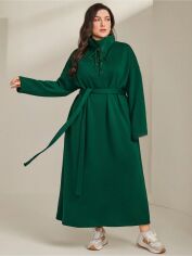 Акція на Сукня довга осіння жіноча SHEIN GD-00088067 3XL Темно-зелена від Rozetka