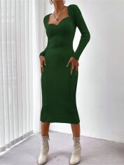 Акція на Сукня міді зимова жіноча SHEIN GD-00087090 S Темно-зелена від Rozetka