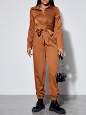 Акція на Комбінезон жіночий SHEIN GD-00088994 S-Petite Світло-коричневий від Rozetka