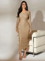 Акція на Костюм жіночий SHEIN GD-00085518 L Бежевий від Rozetka