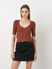 Акція на Топ жіночий Stradivarius 5065045441 S Коричневий від Rozetka
