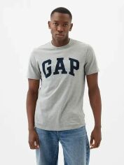 Акція на Футболка бавовняна довга чоловіча Gap 855769 S Сіра від Rozetka