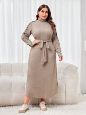 Акція на Плаття довге осіннє жіноче SHEIN GD-00082764 4XL Бежеве від Rozetka